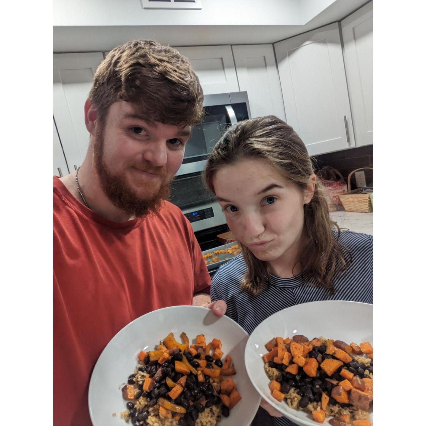 We made quinoa bowls for Lent (recipe from Fr. Alexander)
