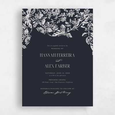 Ebony, Black Wedding Invitation - Treviso Classic