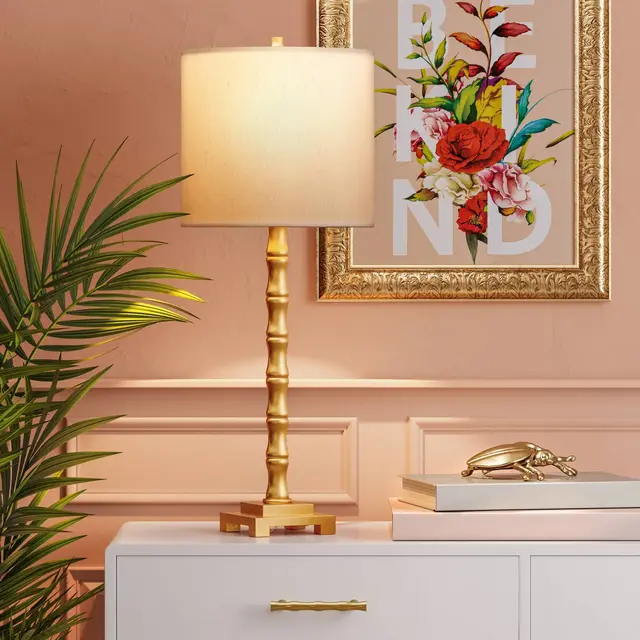 Large Bamboo Table Lamp (Includes LED Light Bulb) Brass - Threshold™