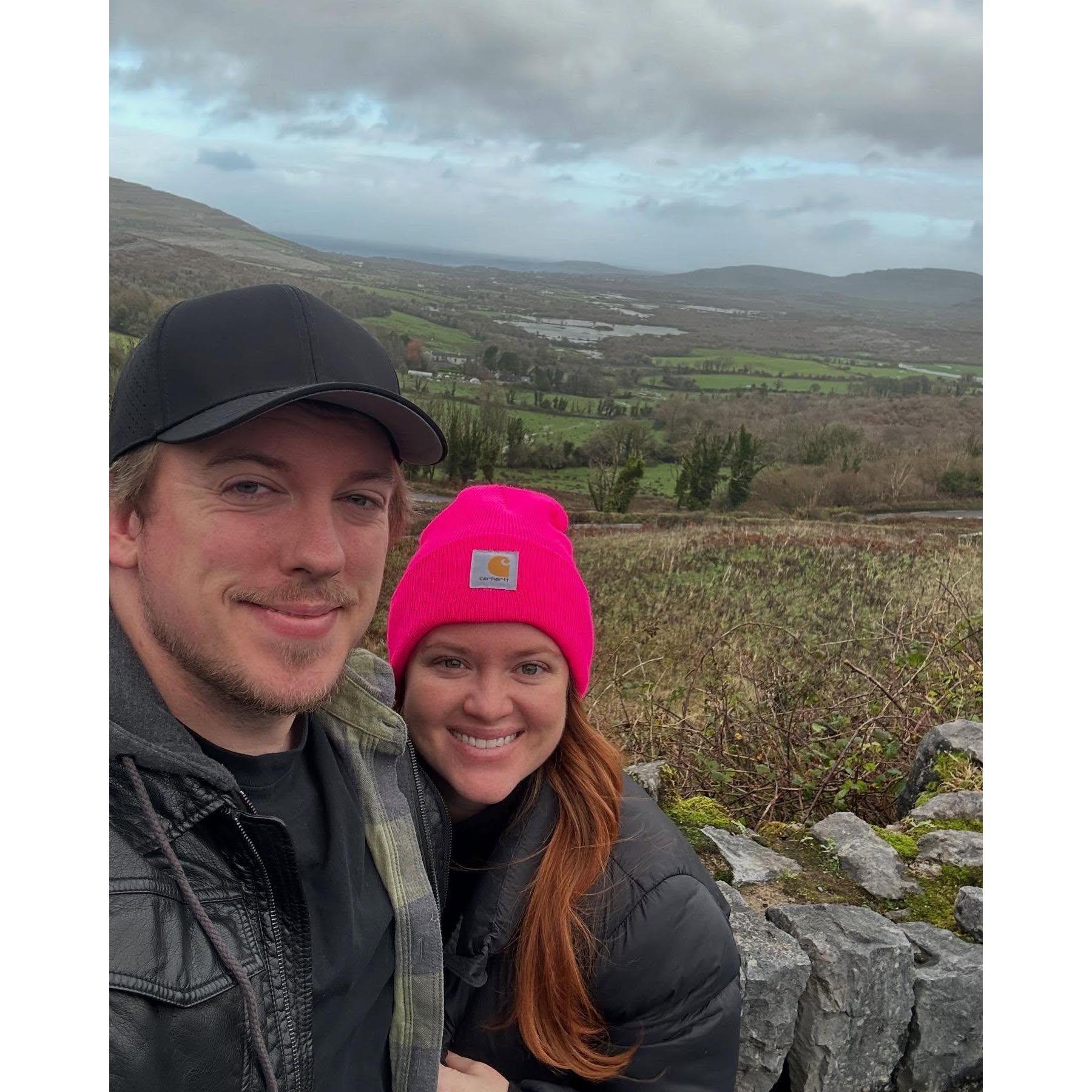 We stopped to take in the views on our way to Cliffs of Moher in Ireland. Little did I know that we'd be engaged in less than an hour!