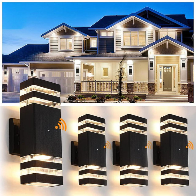 TEBLAMPUE Dusk to Dawn Outdoor Lighting 4 Pack, Porch Lights Outdoor Wall Lamps for Patio Waterproof 3000K Warm White Exterior Light Fixture Sconce Lights for House Hallway Garden Corridor