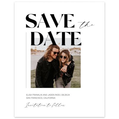 White Wedding Digital Save the Date - Carlisle Portrait