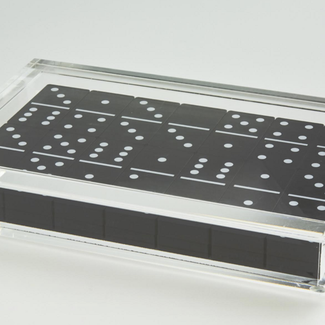 Black Domino Set in Lucite Box