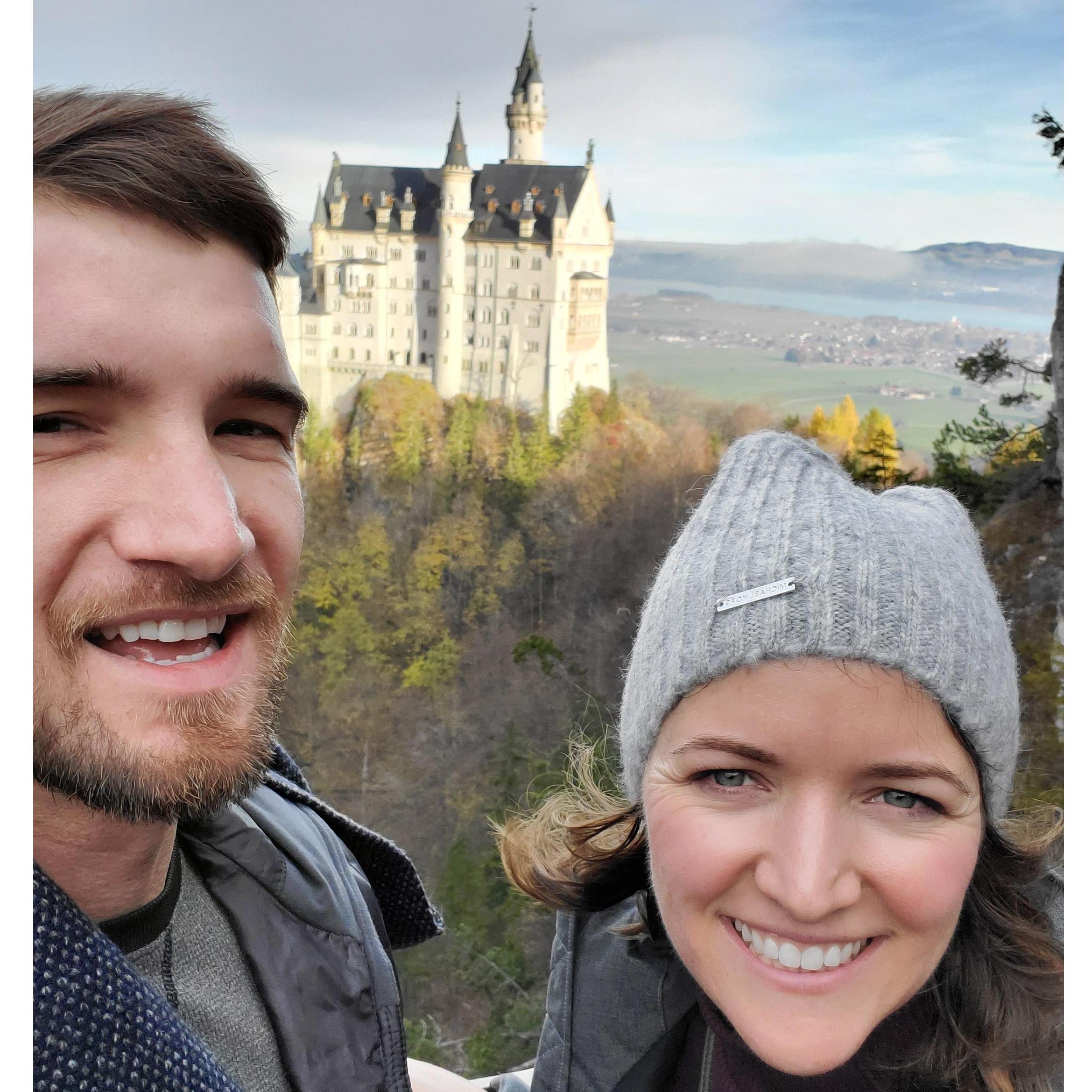 A selfie in front of our Airbnb in Germany