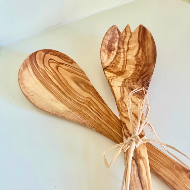 Olive Wood Salad Servers| Salad Utensils| Salad Servers| Olive Wood Utensils| Housewarming Gifts| Wedding Gifts| Rustic Kitchen Must Haves