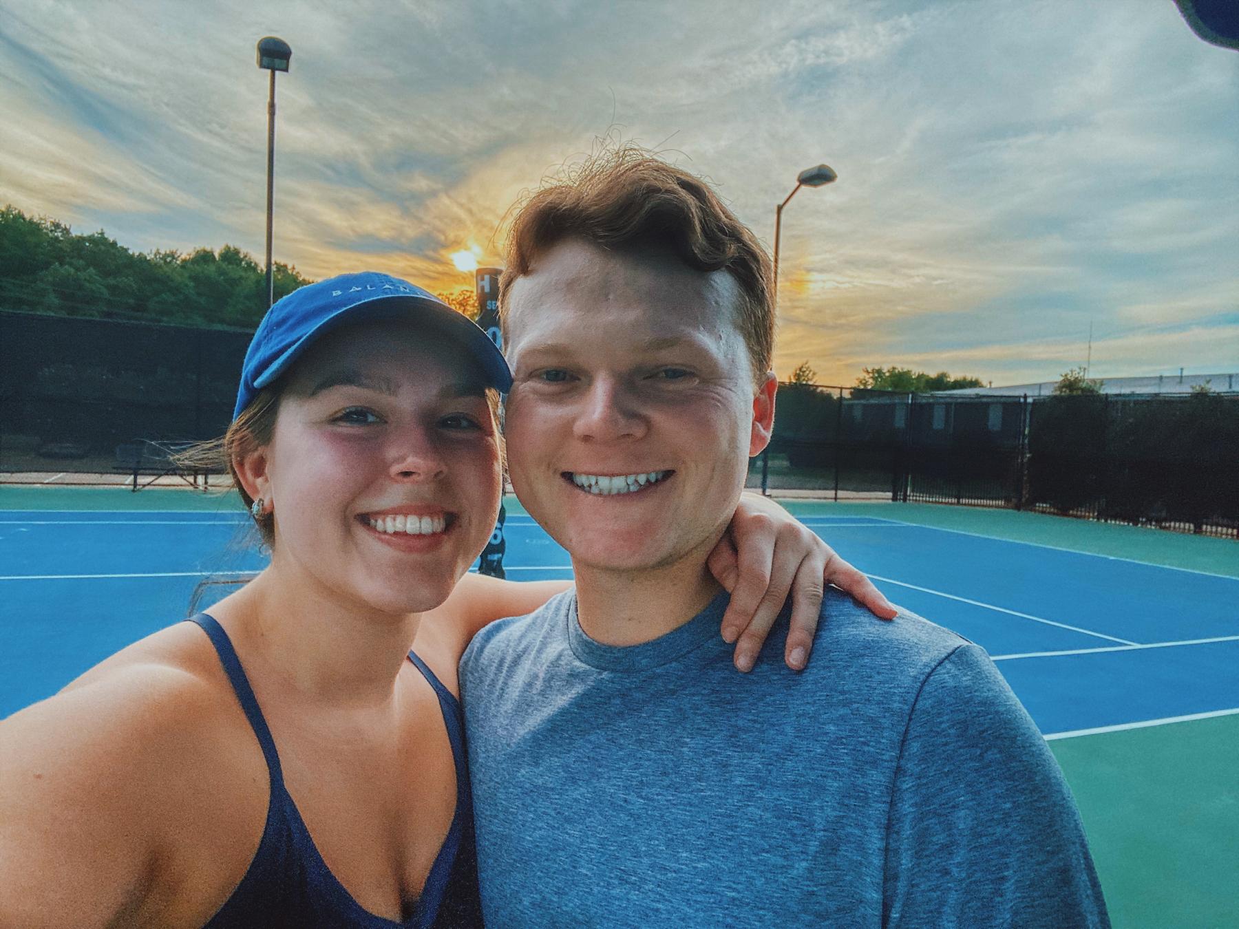 First time playing tennis!