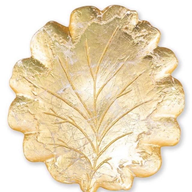 VIETRI Moon Glass Leaf Platter