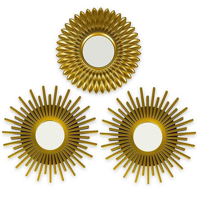 Gold Mirrors for Wall Pack of 3 - BONNYCO | Wall Mirrors for Room Decor & Home Decor | Gold Round Mirrors for Wall Decor | Circle Mirrors Modern Wall Decor Gifts for Women & Moms | Decorative Mirrors