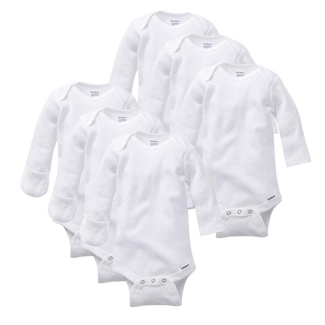 Gerber Baby 3-Pack Or 6-Pack Long-Sleeve Mitten-Cuff Onesies Bodysuit (0-3 Months)