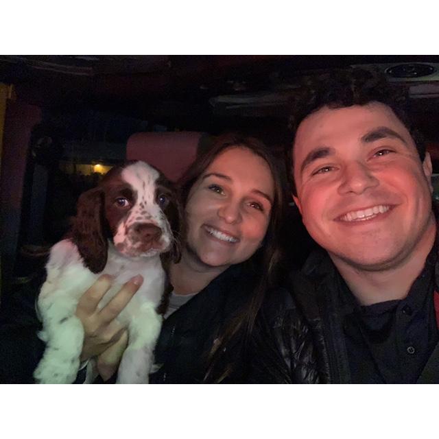 The day we brought our puppy Bucket home!