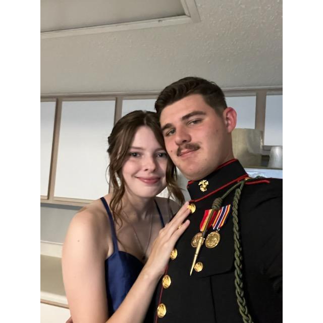 Us at getting ready for the Marine ball at Mrytle beach
