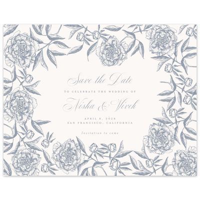 Grey Greenery Wedding Digital Save the Date - Pivoine Landscape