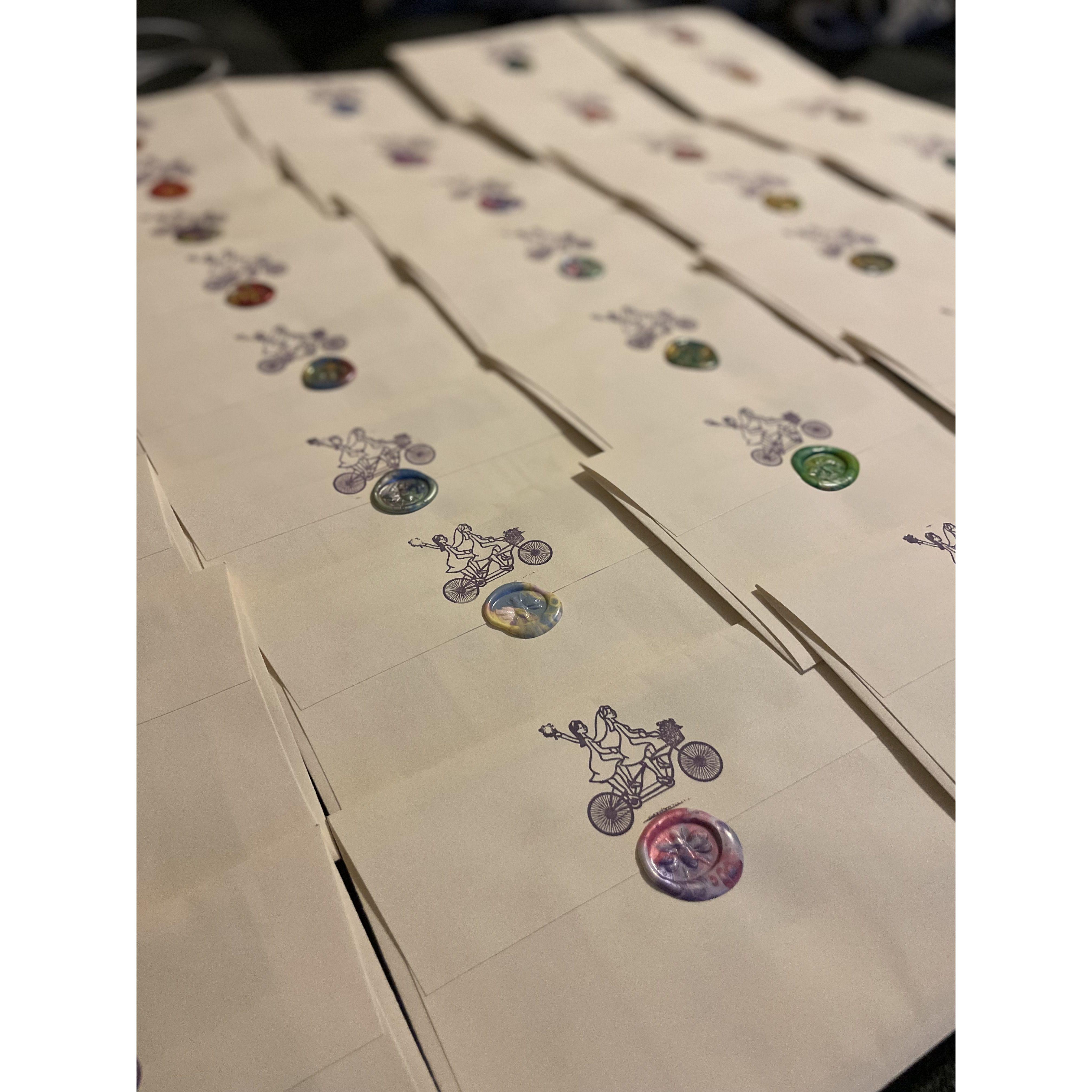 Each wax seal colors were individually picked out - we hope you enjoy as much as we did!