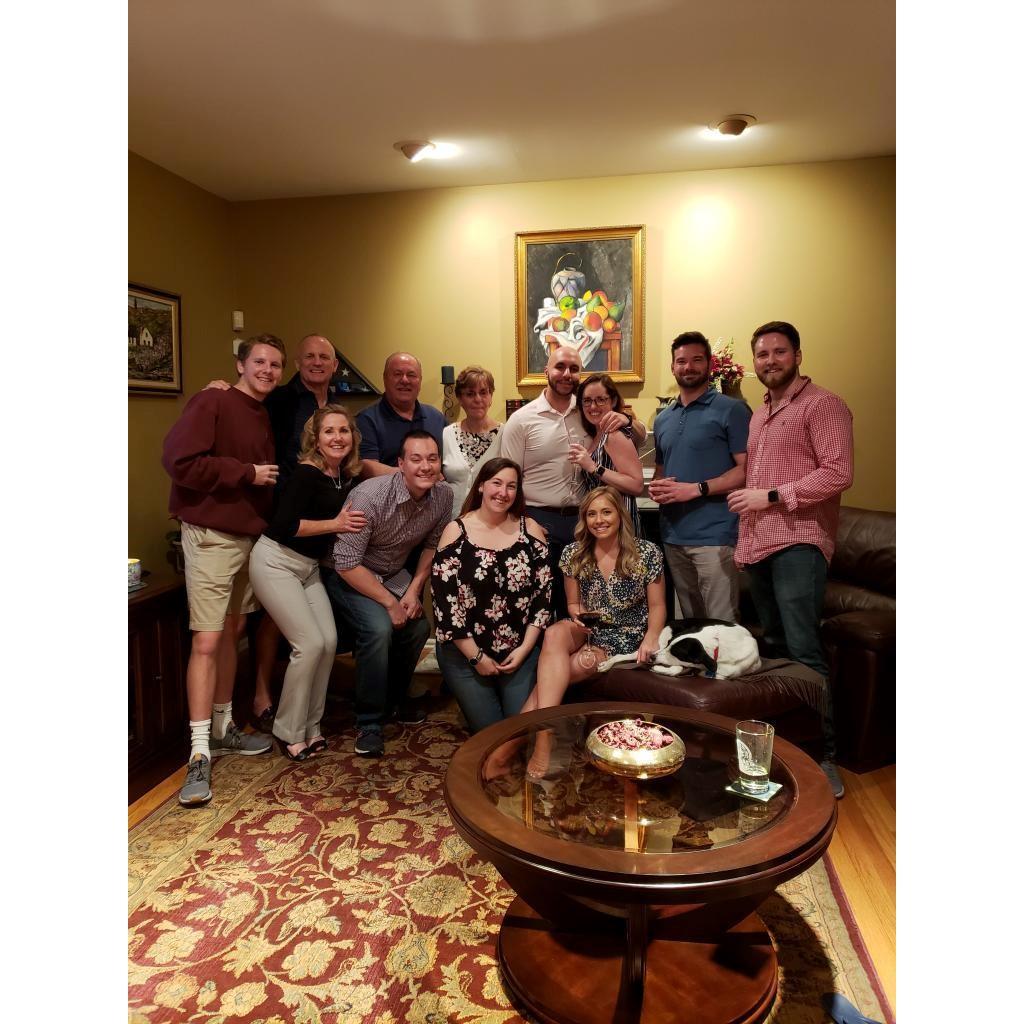 We are so blessed to have such great family.  This photo of all of us was from the night of our engagement