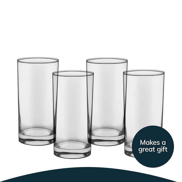 Libbey Heavy Base Drinking Glasses Set of 8, 15.5 Oz Elegant, Weighted Clear Water Glasses, Dishwasher Safe Glass Cups Set for Parties, Birthdays