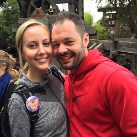 Waiting in line at Disneyland.