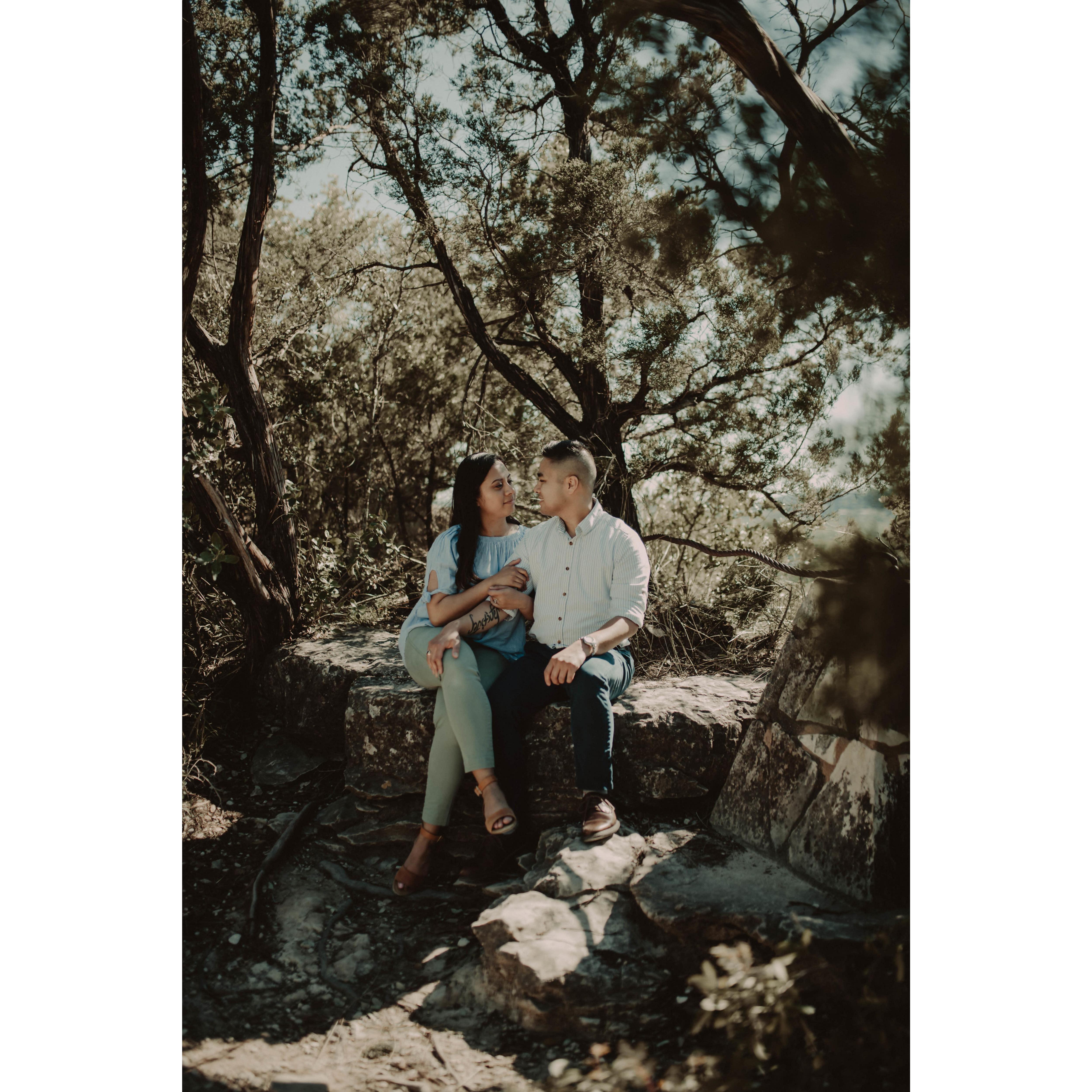 Nature is a big part of our relationship. Ervid proposed to Trish during a hiking trip.
