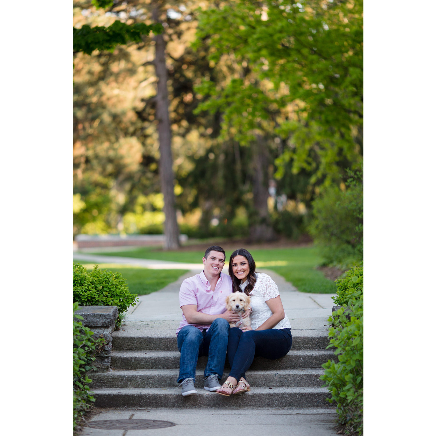 Our puppy Banks joined us for a few engagement pictures. It was his first time visiting our favorite place, East Lansing!