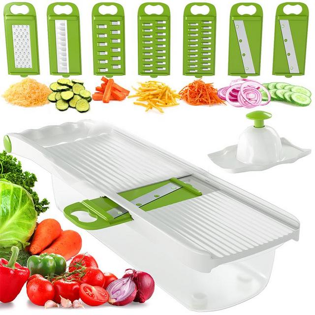 Zekpro Mandoline Slicer, Premium Vegetable Chopper Beside 8 Interchangeable Blades