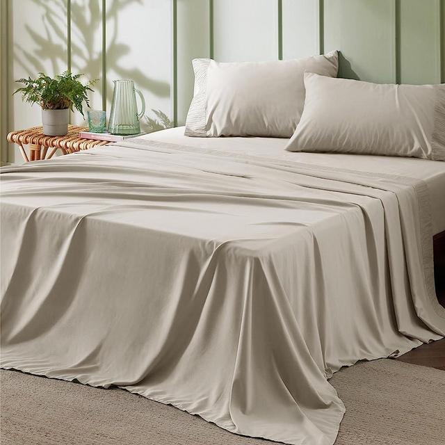 Bedsure King Size Sheets - Soft 1800 Sheets for King Size Bed, 4 Pieces Hotel Luxury Linen King Sheets, Easy Care Polyester Microfiber Cooling Bed Sheet Set
