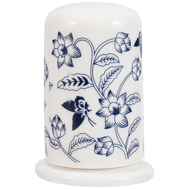 Cabilock Ceramic Toothpick Holder with Lid, Blue and White Floral Design, Toothpick Dispenser for Home, Kitchen, Dining Table, 2.75 X 1.96 Inches, Food Safe