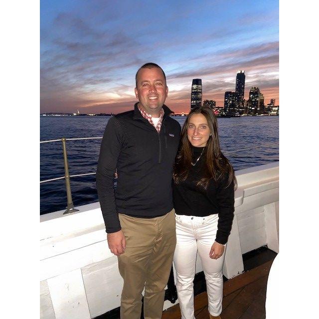 Awkward photo that Charlie made us take during the first NYC date in Fall 2022.