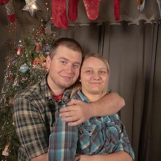 Christmas party! He's not choking me, I promise.