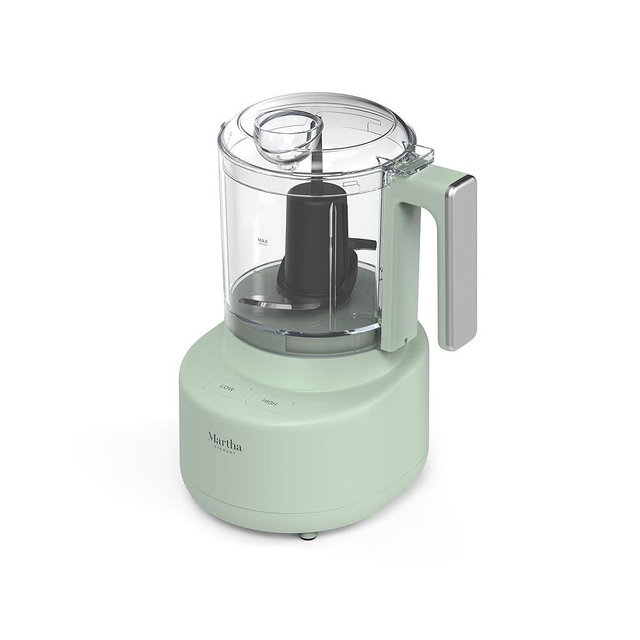 Martha Stewart 3 Cup Food Processor, Electric Vegetable Chopper, Stainless Steel Blades, 24oz BPA-Free Bowl, Pour Spout, Dicing, Mincing, Chop & Puree, Dishwasher Safe, Oil Chute, Easy-Clean, Honeydew