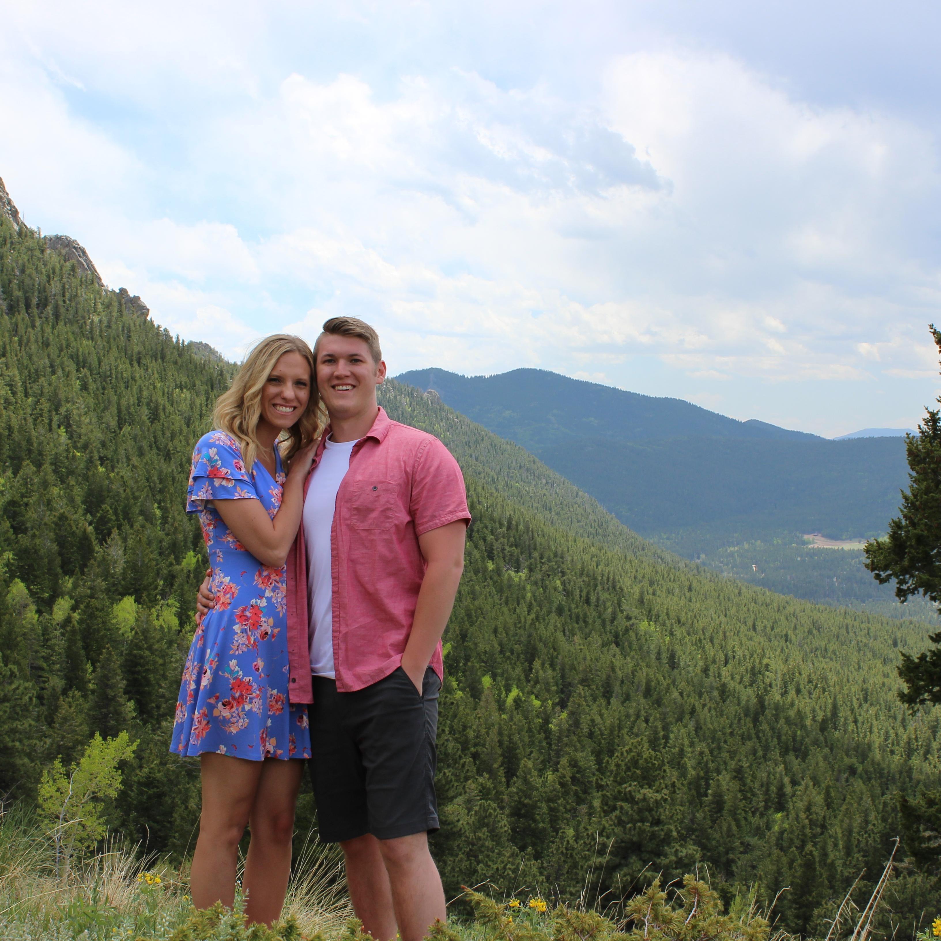 This picture was taken just before Josh popped the question! This was located in one of our favorite spots- Golden Gate Canyon State Park.
