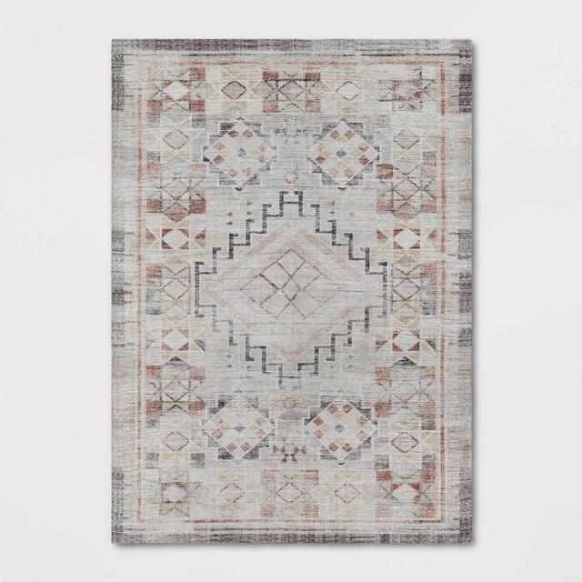 5'x7' Distressed Geo Persian Rug Blush - Opalhouse™