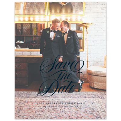 Darkest Teal, Blue Wedding Digital Save the Date - Marquis Photo