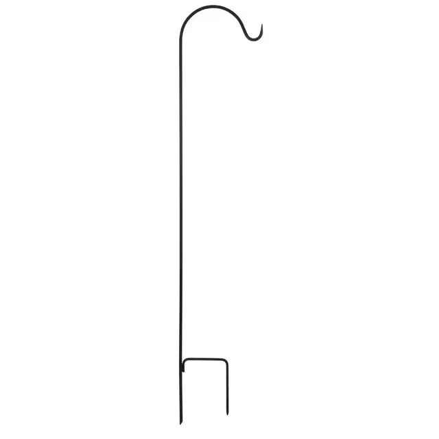 64 in. Black Steel Traditional Shepherd Hook