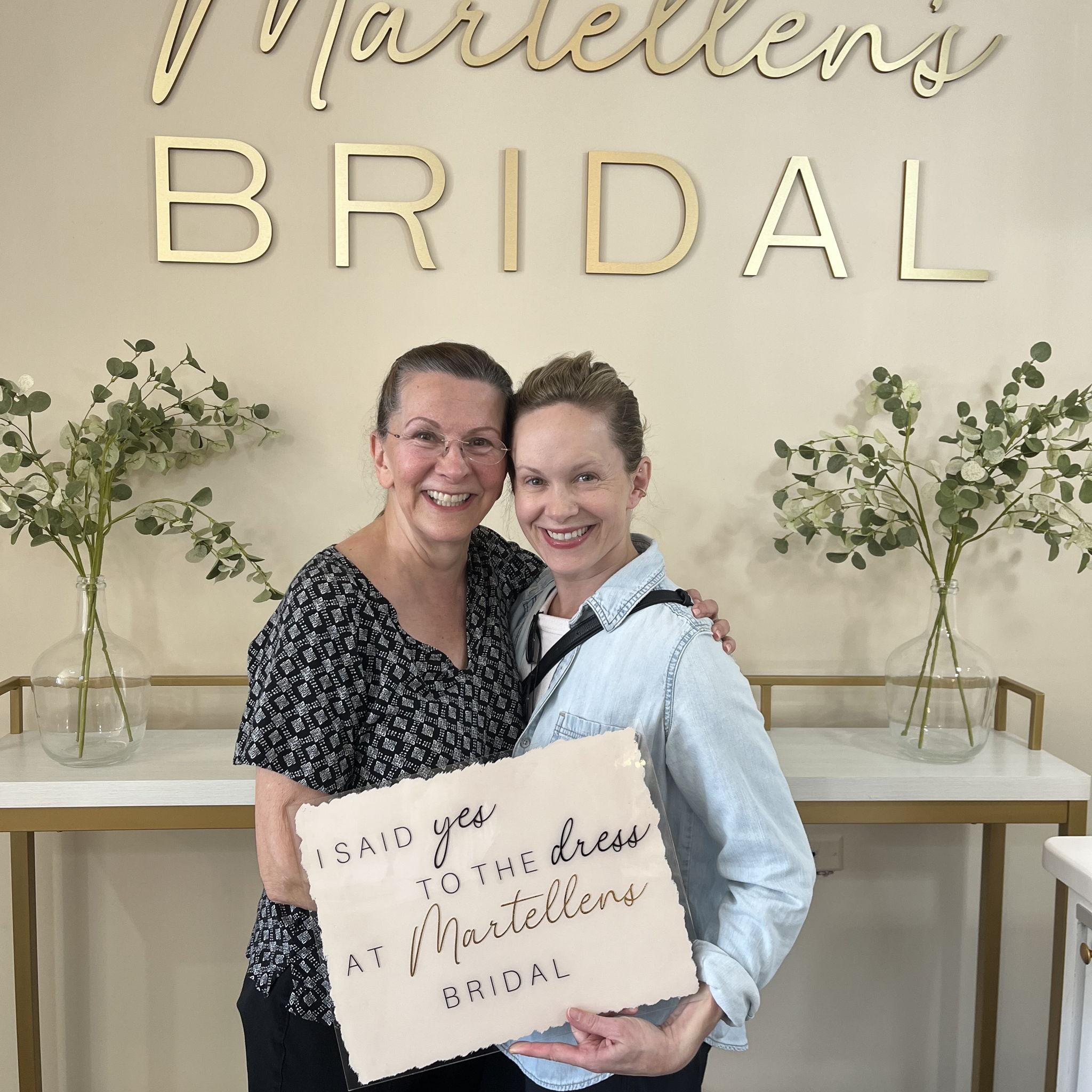 Kristina said "yes" to the dress with her biggest cheerleader & loving mom by her side