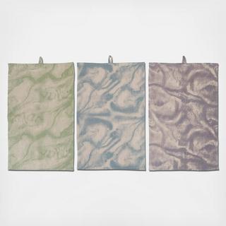 3-Piece Marble Print Tea Towel Set