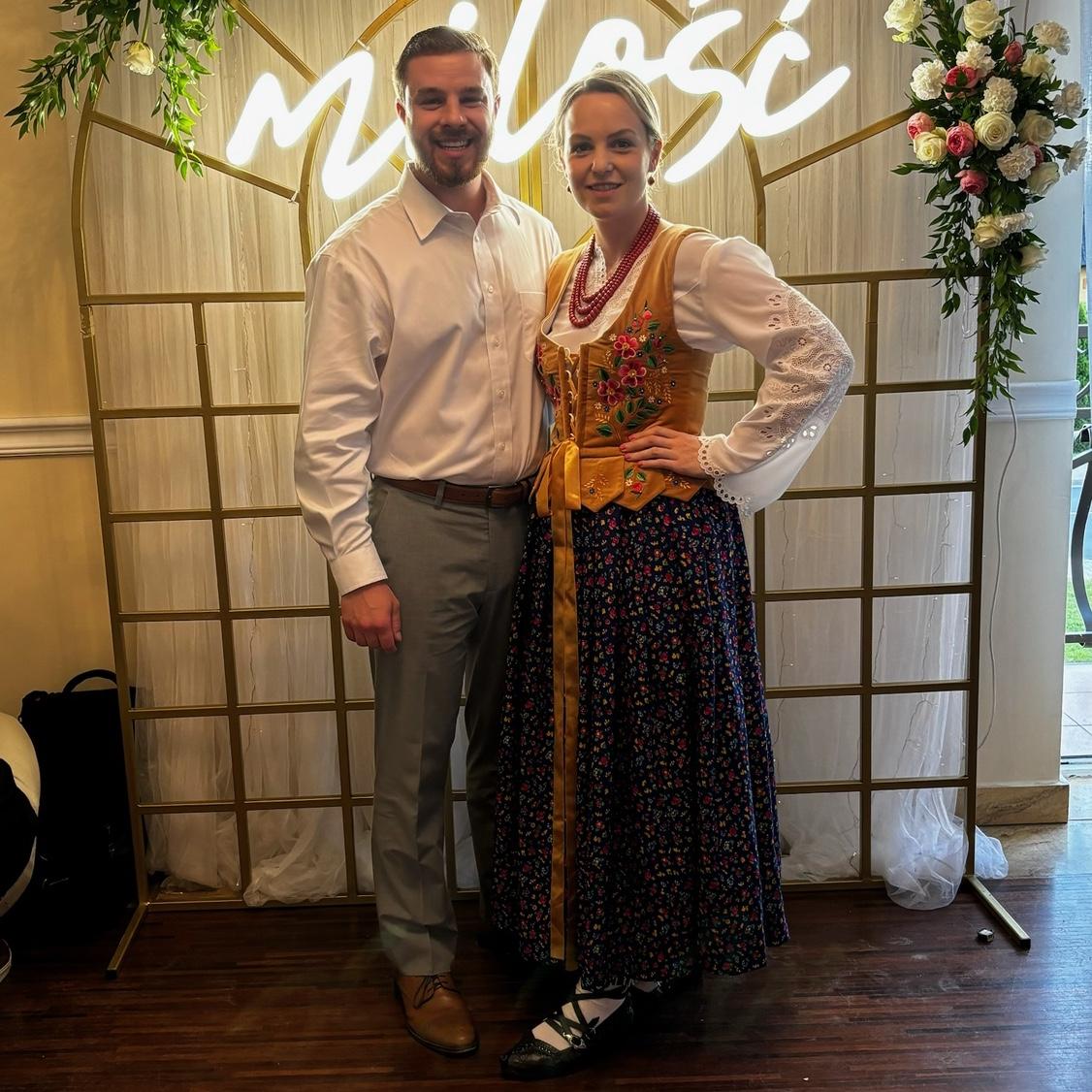 Us at a Polish Highlander wedding