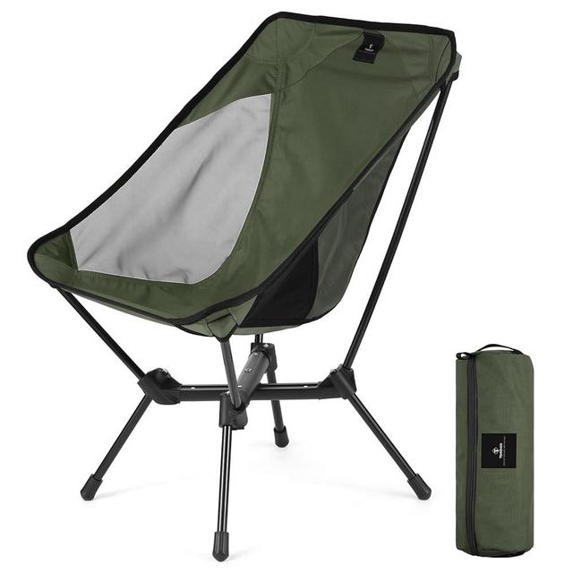 TOMSHOO Portable Camping Chairs Lightweight Folding Chair Outside, Compact Beach Chairs for Adults Adjustable Height Foldable Chair for Backpacking, Travel, Hiking, Fishing, Supports 350 Lbs