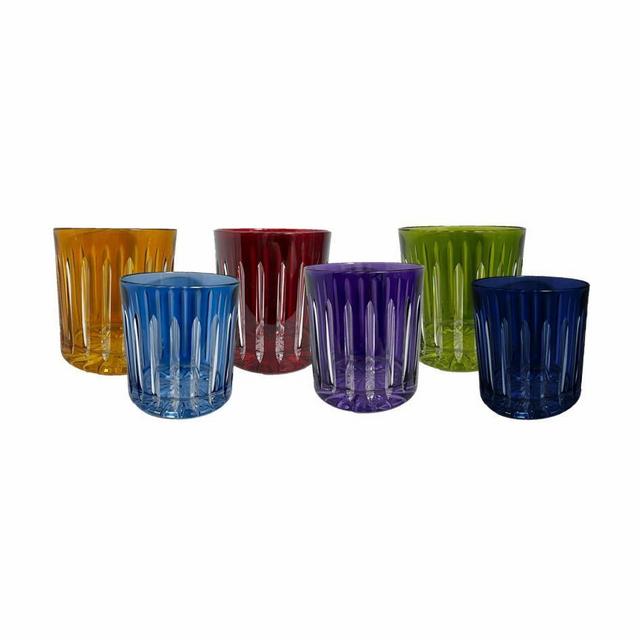 Crystal Glass Whiskey Glass Stripes Color (Set of 6)