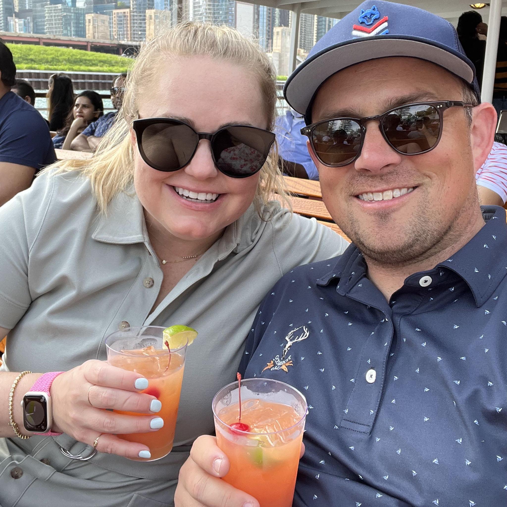 May 29, 2022 - On the Chicago architecture boat tour with Peter's parents.