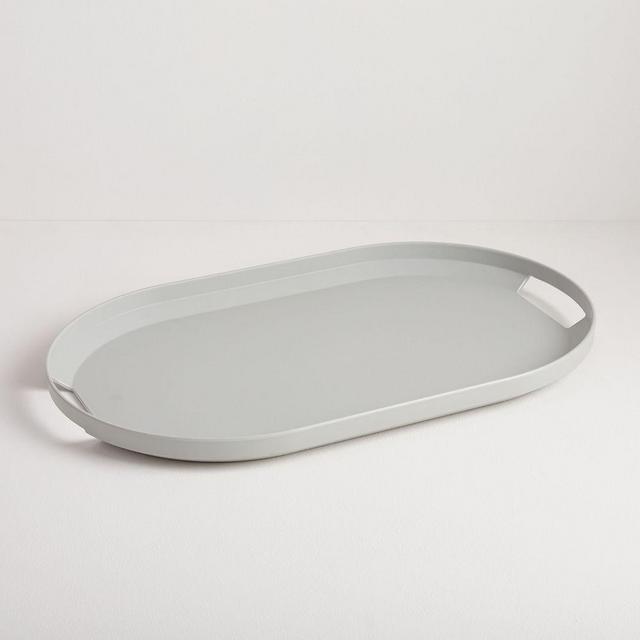 Modern Melamine Tray, Platinum