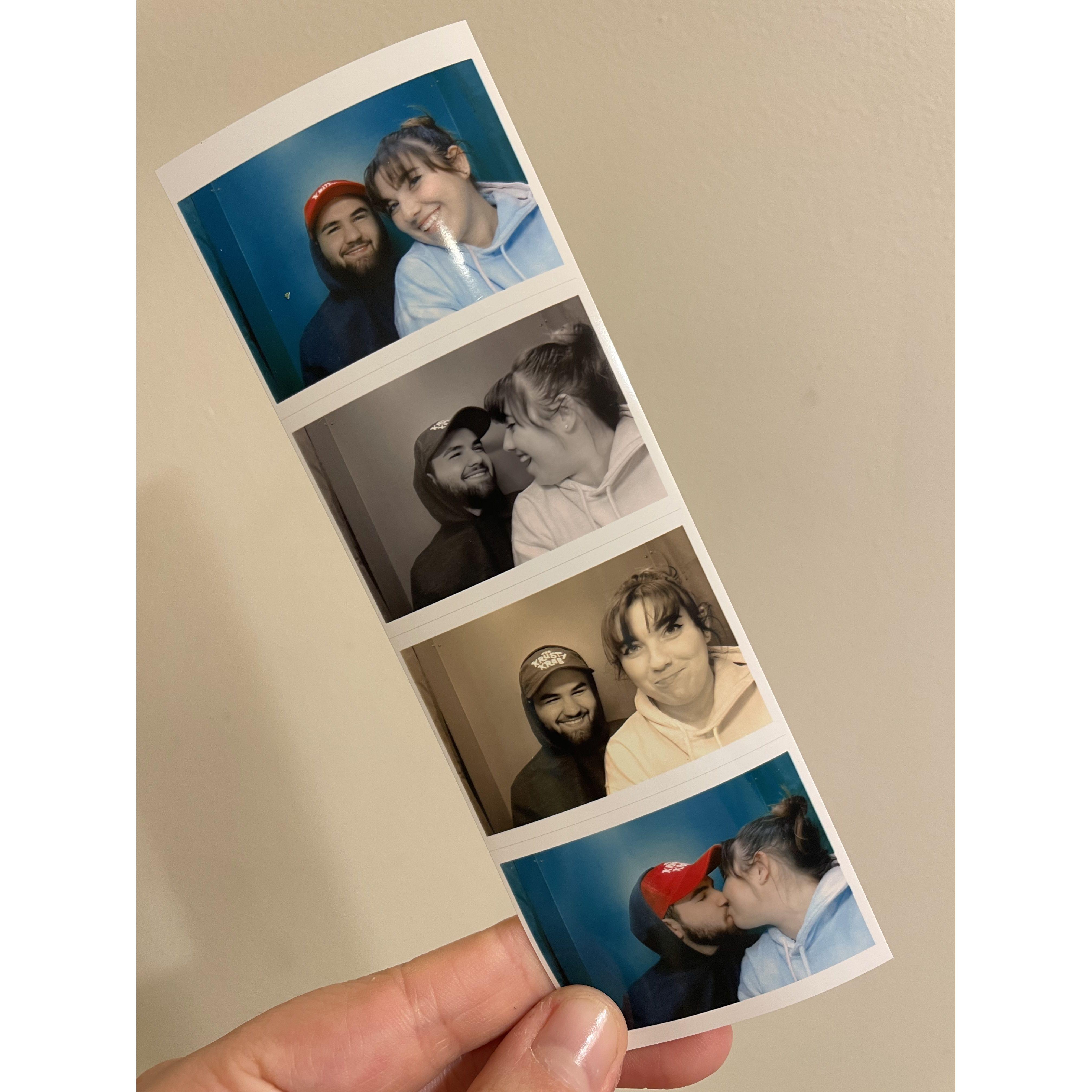 Our first photo strip together. This has become a tradition every time we see a Photo Booth we take the opportunity