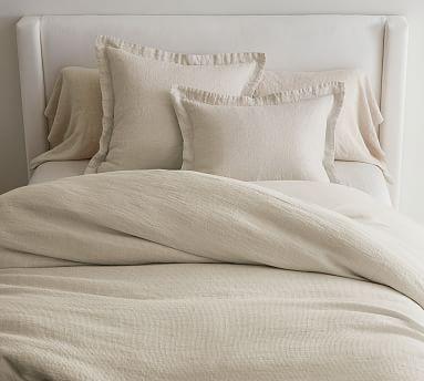 Flax Belgian Flax Linen Waffle Duvet Cover, Full/Queen