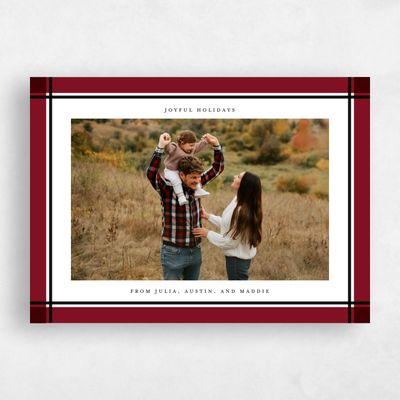Light Burgundy, Red Holiday Card - Rockland