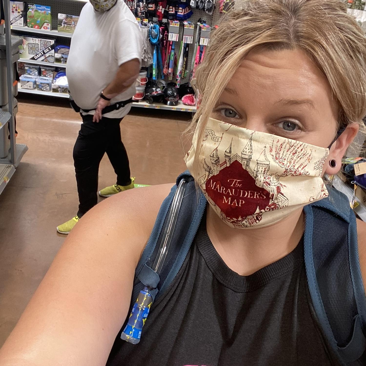 our first outing together during Covid. Carlos found a fanny pack!