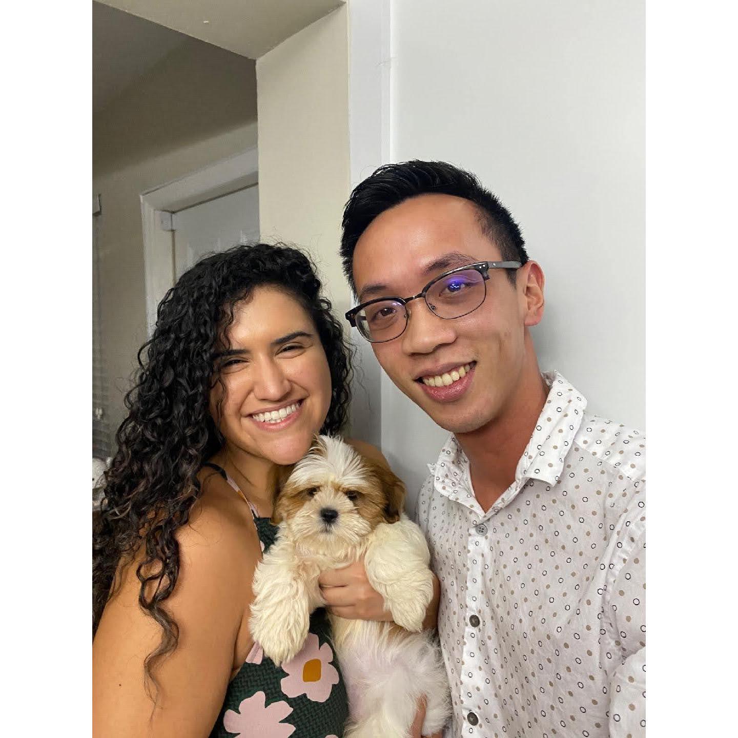 To getting our first dog...