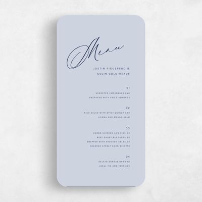 Blue Rounded Wedding Menu - Blair