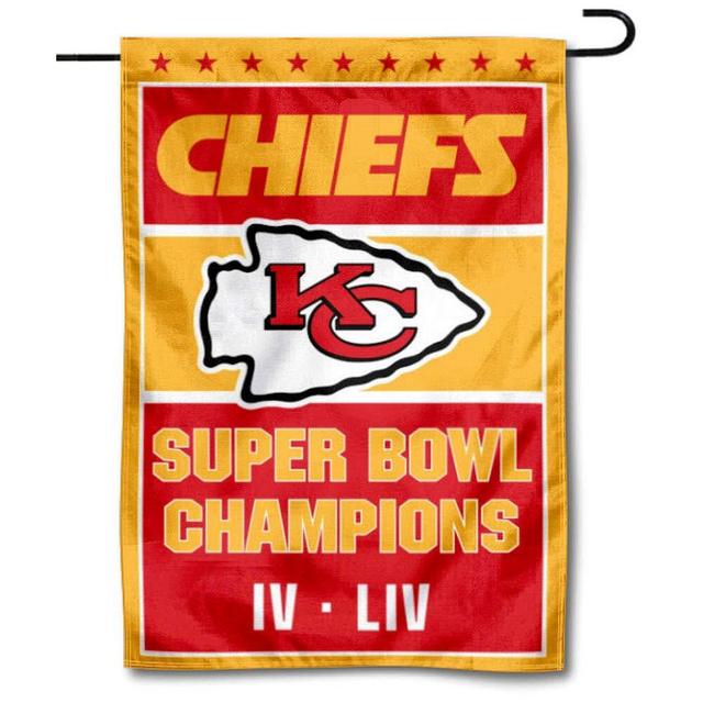 WinCraft Kansas City Chiefs Super Bowl 2 Time Champions Double Sided Garden Banner Flag