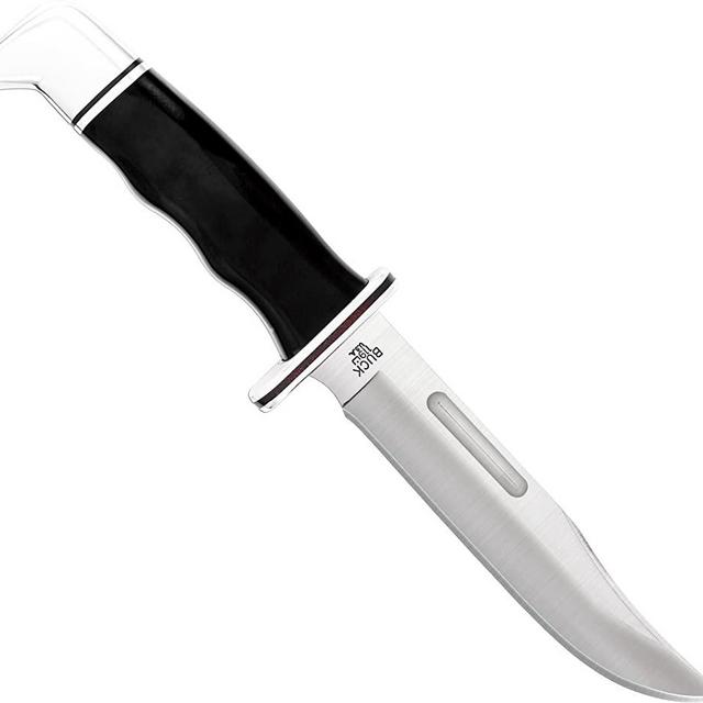 Buck Knives 119 Special Fixed Blade Hunting Knife, 6" Clip-Point 420HC Blade, Black Phenolic Handle with Leather Sheath