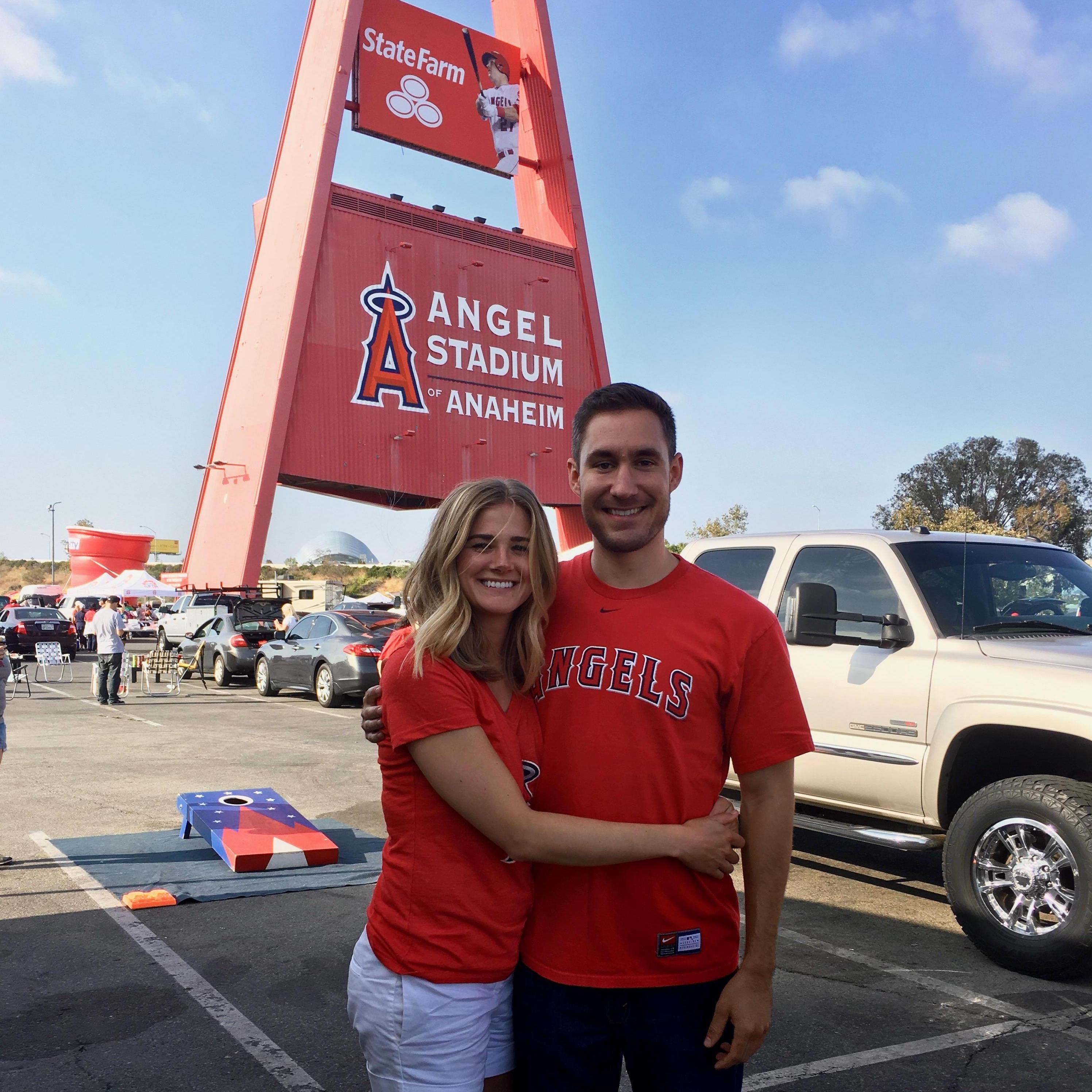 Lydia's first Angels game! Ryan made it a requirement for her to adopt them as one of her teams