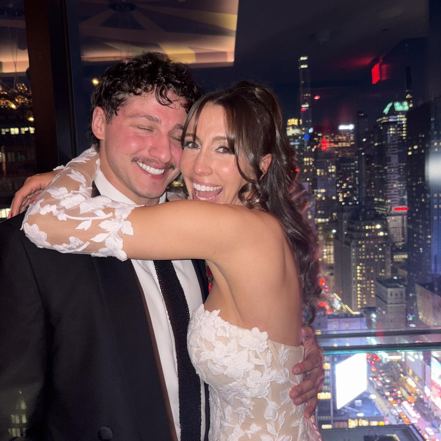 Celebrating our marriage with our friends in the city!
