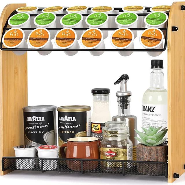 K Cup Holder Large Capacity Coffee Pod Holder Coffee Bar Accessories and Cup Storage Organizer Save Space for Home Office Kitchen Counter Organizer(at Least 49 Coffee Pods)